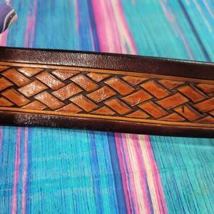 🔷️Genuine Leather Belt Basket Weave Size 38 (1004)